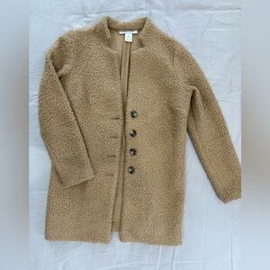 Vintage Boucle Tan Button-Up Coat